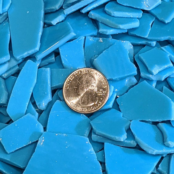 Turquoise Blue Opalescent Mosaic Art Glass Chips
