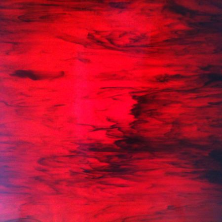Armstrong Glass Company 5525S Red Opalescent Black Streaky Stained Glass Glass Sheet
