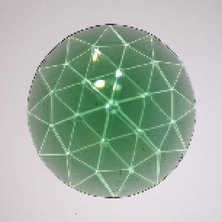 Round Faceted Moss Green Jewel