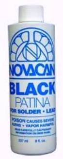 Black Patina For Lead & Solder (8 Oz) by Novacan, Stained Glass Supplies
